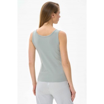 Майка  женская       трикотажная       Светло-серый  однотонная