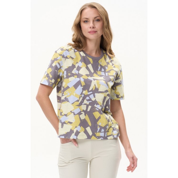 Футболка женская из кулирки разноцветная Абстракция