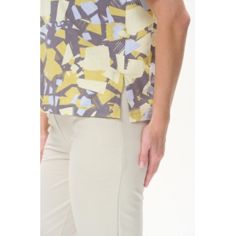 Футболка  женская       из кулирки       разноцветная  Абстракция   