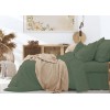 Простыня 180х214 двуспальная из поплина зеленая однотонная Гелиос