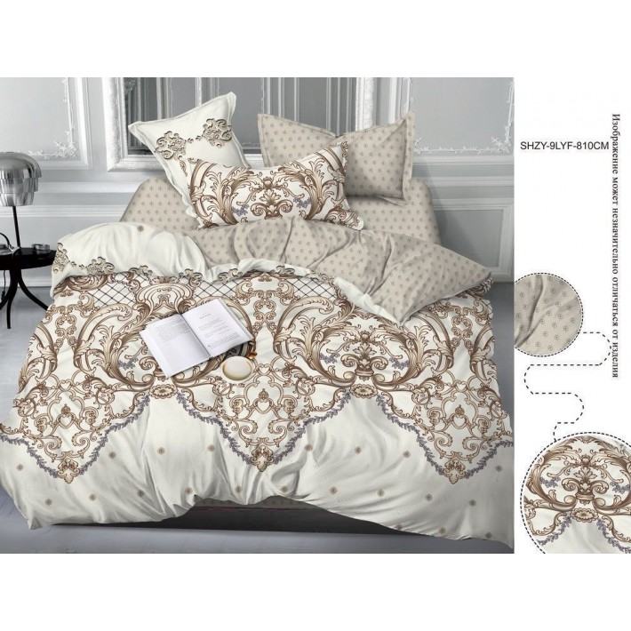 Простыня 180х215 двуспальная из сатина бежевая Рисунок Бояртекс