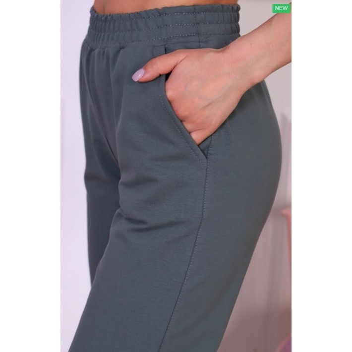 Брюки женские из футера хаки