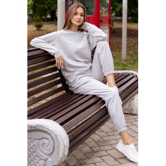 Брюки  женские       трикотажные       серые  однотонные