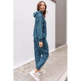 Брюки  женские       трикотажные       голубые  однотонные