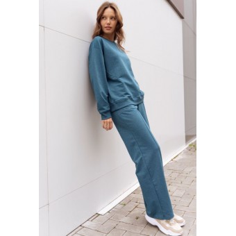 Брюки  женские       трикотажные       голубые  однотонные