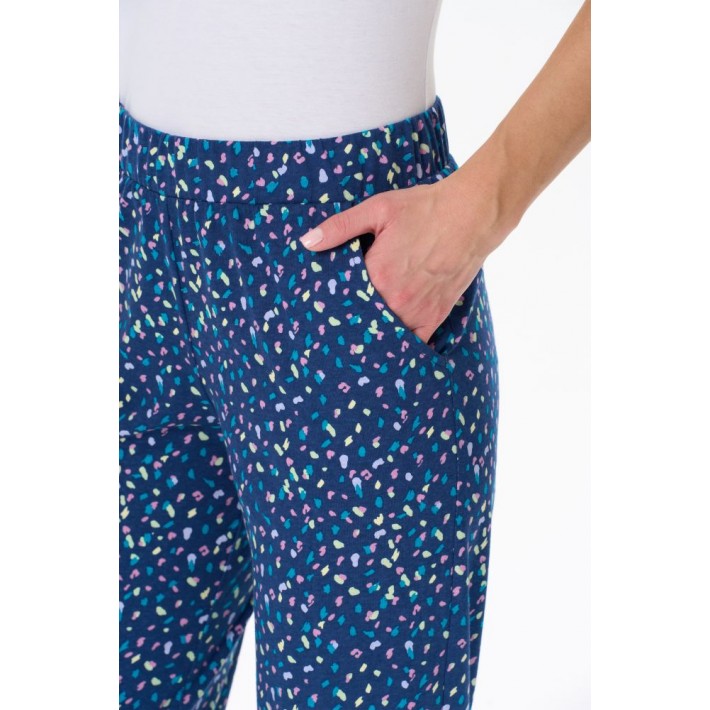 Брюки женские из кулирки синие