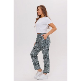 Брюки  женские       из кулирки       зеленые