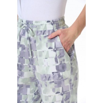 Брюки  женские       трикотажные       Белый, Фиолетовый