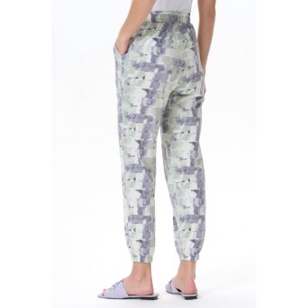 Брюки  женские       трикотажные       Белый, Фиолетовый