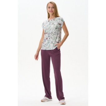 Брюки  женские       трикотажные       Сиреневый