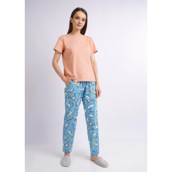 Брюки  женские       из кулирки       голубые     