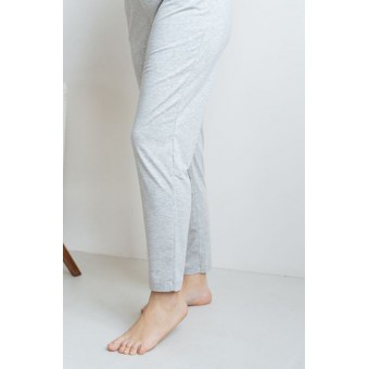 Брюки  женские       трикотажные       серые  однотонные