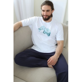 Брюки  мужские       трикотажные       синие   Melado