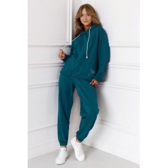 Брюки  женские       трикотажные       голубые  однотонные