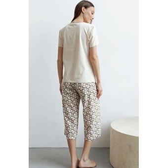 Брюки  женские       трикотажные       бежевые     