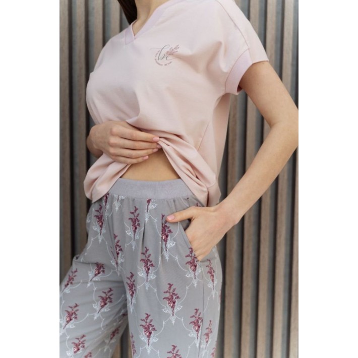 Брюки женские трикотажные серые