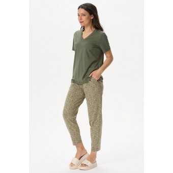 Брюки  женские       трикотажные       хаки