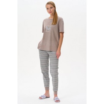 Брюки  женские       трикотажные       серые