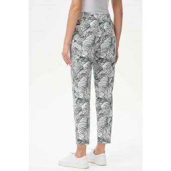 Брюки  женские       трикотажные       Зеленый, Белый