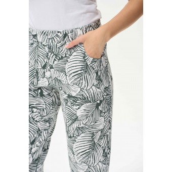 Брюки  женские       трикотажные       Зеленый, Белый