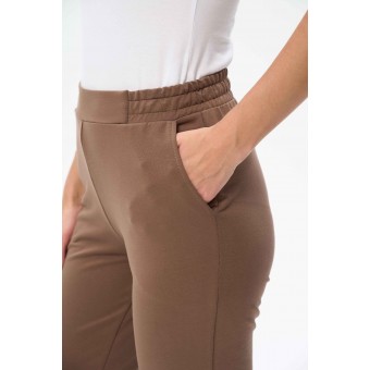 Брюки  женские       из футера       коричневые