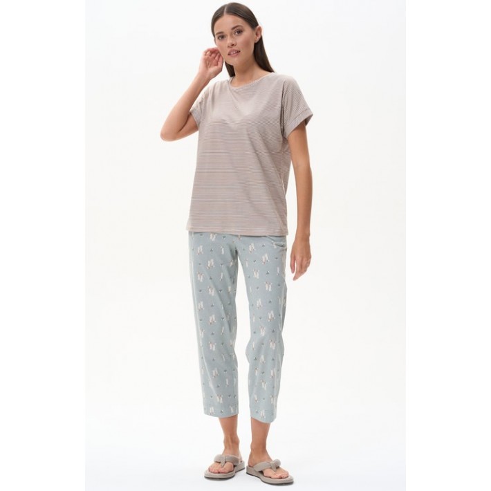 Брюки женские трикотажные зеленые