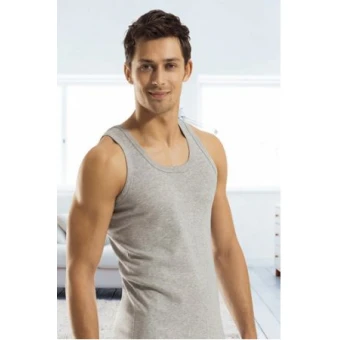 Майка  мужская       из кулирки       серая  однотонная   