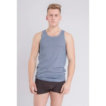 Майка  мужская       из кулирки       синяя     