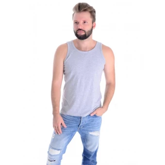 Майка  мужская       трикотажная       серая  однотонная   