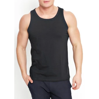 Майка  мужская       трикотажная       черная  однотонная   