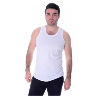 Майка  мужская       из кулирки       белая  однотонная   