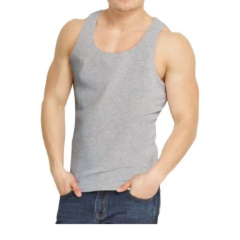 Майка  мужская       трикотажная       серая  однотонная   