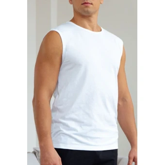 Майка  мужская       из кулирки       белая  однотонная Melado  