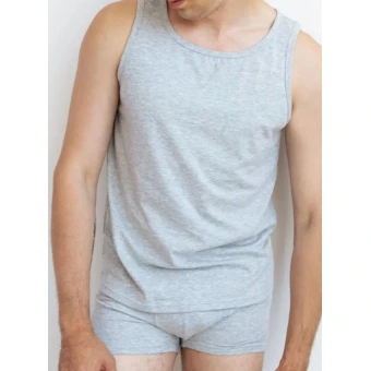 Майка  мужская       из кулирки       серая  однотонная Melado  