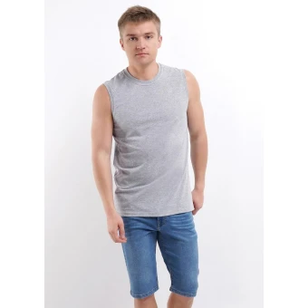 Майка  мужская       трикотажная       серая  однотонная   