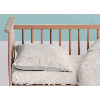 Комплект постельного белья  детский на резинке      из поплина        с наволочкой 40х60 Животные Uniqcute  