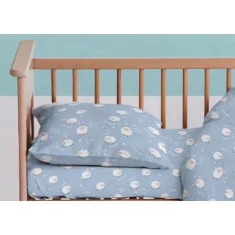 Комплект постельного белья  детский на резинке      из поплина        с наволочкой 40х60 Животные Uniqcute  
