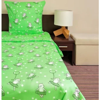 Комплект постельного белья  детский       1,5 спальный из бязи        с наволочкой 70х70 Животные Ночь Нежна  