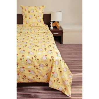 Комплект постельного белья  детский       1,5 спальный из бязи        с наволочкой 70х70 Животные Ночь Нежна  