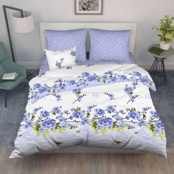 Комплект постельного белья         1,5 спальный из бязи        с наволочками 70х70 2 шт Цветы Василиса  