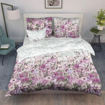 Комплект постельного белья         1,5 спальный из бязи        с наволочками 70х70 2 шт Цветы Василиса  