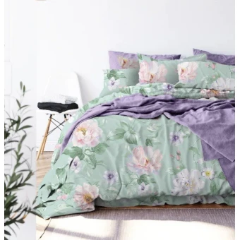 Комплект постельного белья         1,5 спальный из бязи        с наволочками 70х70 2 шт Цветы The Дом  