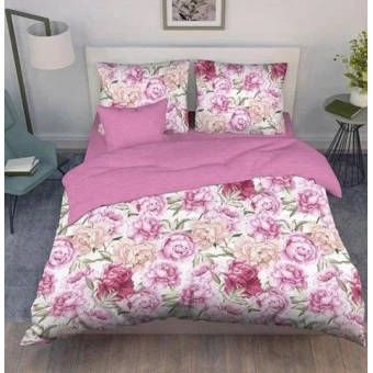 Комплект постельного белья         1,5 спальный из бязи        с наволочками 70х70 2 шт Цветы The Дом  