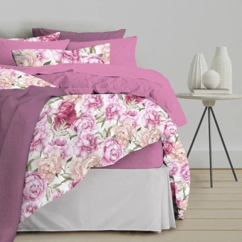 Комплект постельного белья         1,5 спальный из бязи        с наволочками 70х70 2 шт Цветы DoZari  