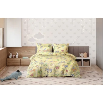 Комплект постельного белья  детский       1,5 спальный из бязи        с наволочкой 70х70 Животные Ночь Нежна  