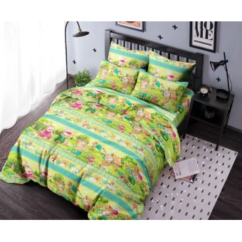 Комплект постельного белья  детский       1,5 спальный из бязи        с наволочкой 70х70 Животные Ночь Нежна  