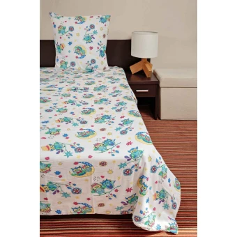 Комплект постельного белья  детский       1,5 спальный из бязи        с наволочкой 70х70 Животные Ночь Нежна  